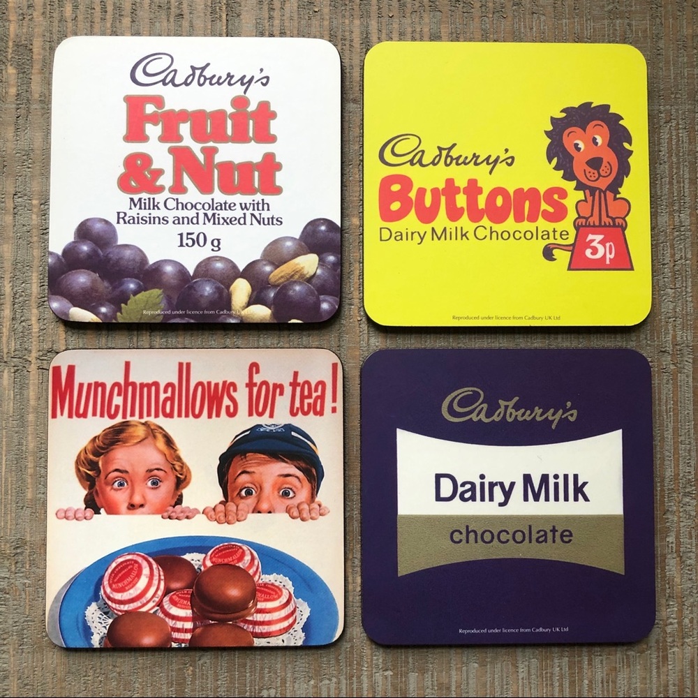 4 Retro British Coasters